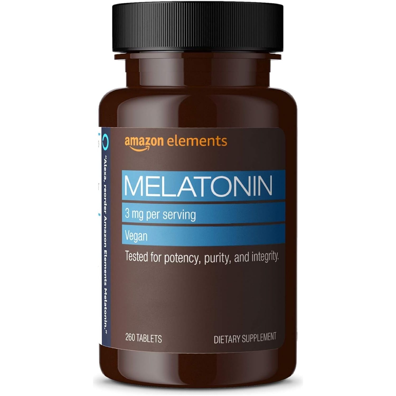 Amazon Elements Melatonin 3Mg - Helps with Occasional Sleeplessness 260 Tablets 8 Month Supply