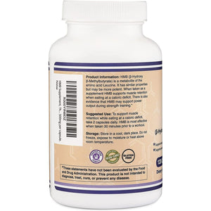 Double Wood HMB Supplement, Third Party Tested, Non-Gmo, Gluten Free, 120 Capsules, 1000Mg per Serving