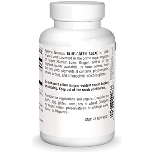 Source Naturals Blue Green Algae from Klamath Lake - Algae Superfood Supplement, 500 Mg - 200 Tablets