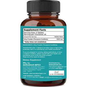 Giloy Tablets by Mi Nature | 90 Tablets, 1000 Mg | 45 Days Supply | from India