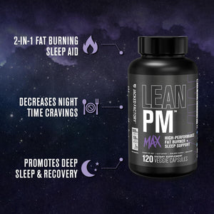 Jacked Factory Lean PM Max - High-Performance Weight Loss, Sleep Support, Fat Burner, & Appetite Suppressant 120 Pills.