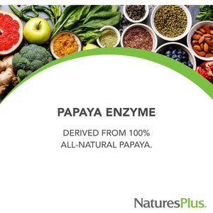 Natures plus Papaya Enzyme - 6 Mg Papain - All Natural Digestive Aid Supplement 360 Chewables.