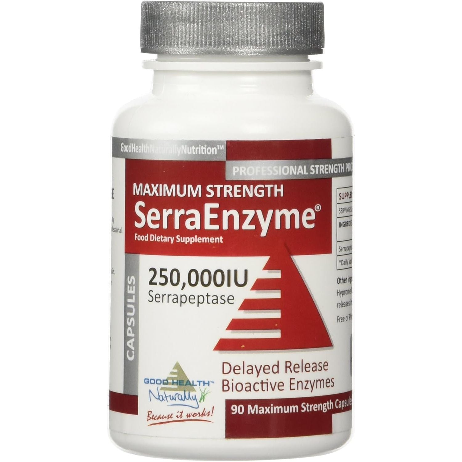 Serra Enzyme Serrapeptase Supplement - Clear Lungs and Sinuses, Proteolytic, Digestive Cleanse |250,000 IU| 90 Capsules