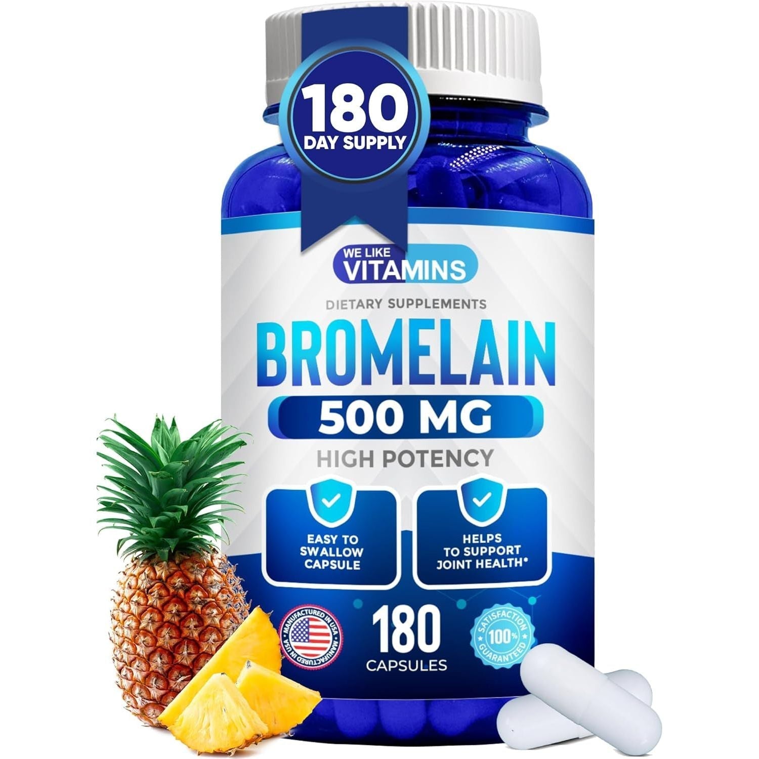 We like Vitamins Bromelain 500Mg Capsules - 2400Gdu/G - Proteolytic Enzymes for Digestion, Absorption, Joint Pain, Muscle Soreness - 180 Capsules