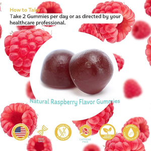 4Thecalm 5In1 Stress Relief Supplement Gummy (Natural Raspberry Flavor, 60 Gummies) - Suppviv