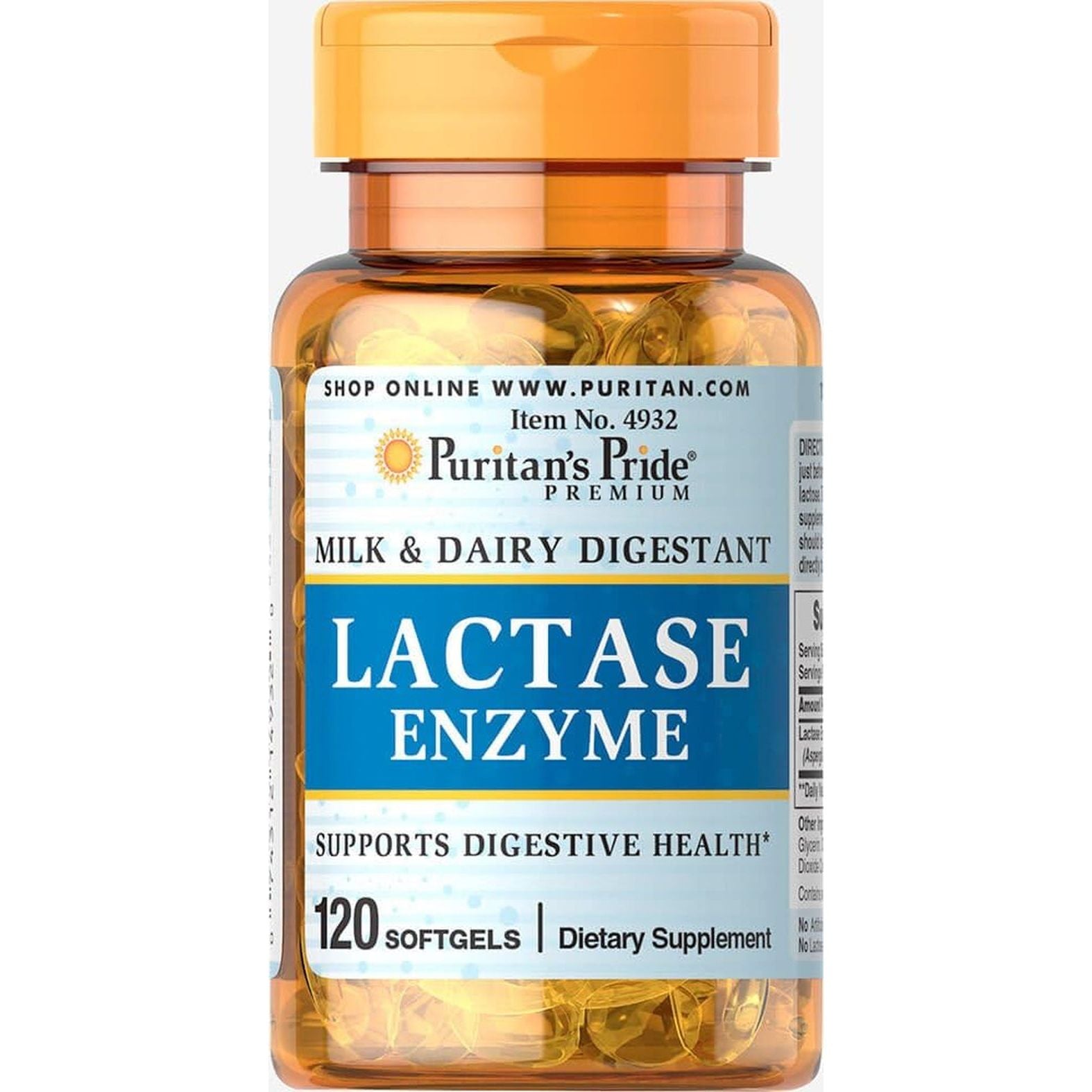 Puritan'S Pride Lactase Enzyme, Milk and Dairy Digestant, 120 Softgels