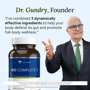 Gundry MD® Bio Complete 3, 3-In-1 Probiotics for Gut Health and Digestion 30 Day Supply