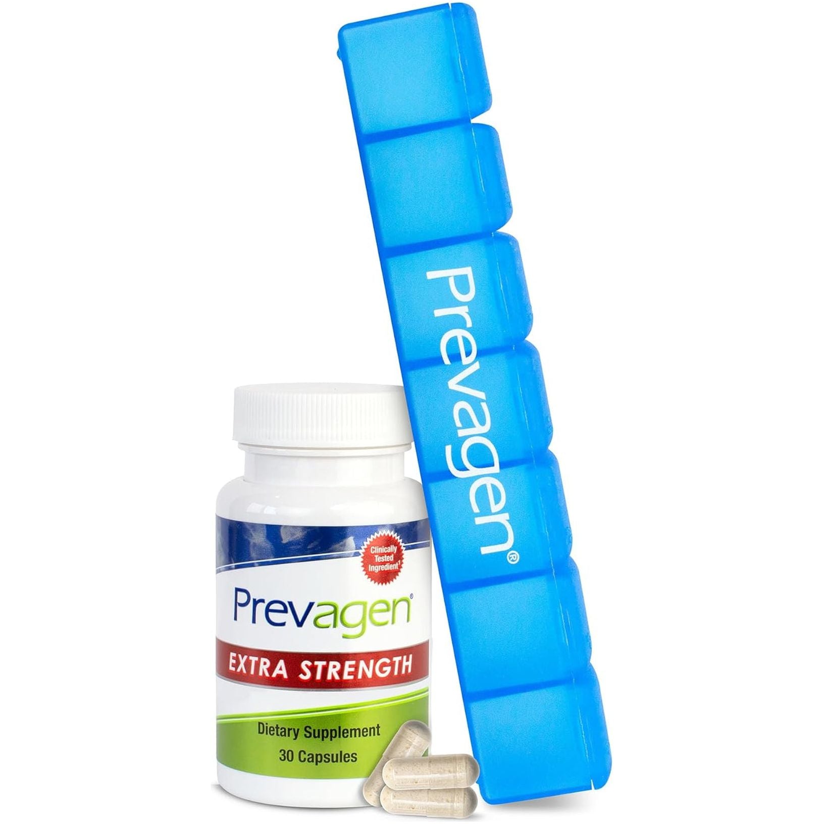 Prevagen Extra Strength 20Mg, 30 Capsules, with Apoaequorin & Vitamin D and 7-Day Pill Minder