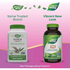 Nature'S Way Vitex Fruit, Traditional Menstrual Cycle Support Chasteberry, Vegan, 320 Capsules