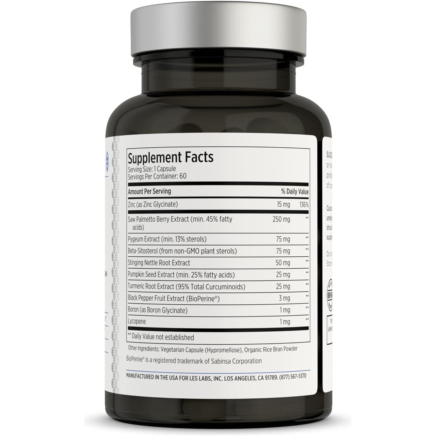 LES Labs Prostate Health – Prostate Support, Urinary Tract Health, Fewer Bathroom Visits & Improved Sleep – 60 Capsules