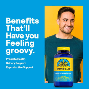 Nature'S Life Prostate Maintain for Men'S Health - Saw Palmetto, Pygeum Herbal Complex and Zinc Supplements - 125 Servings
