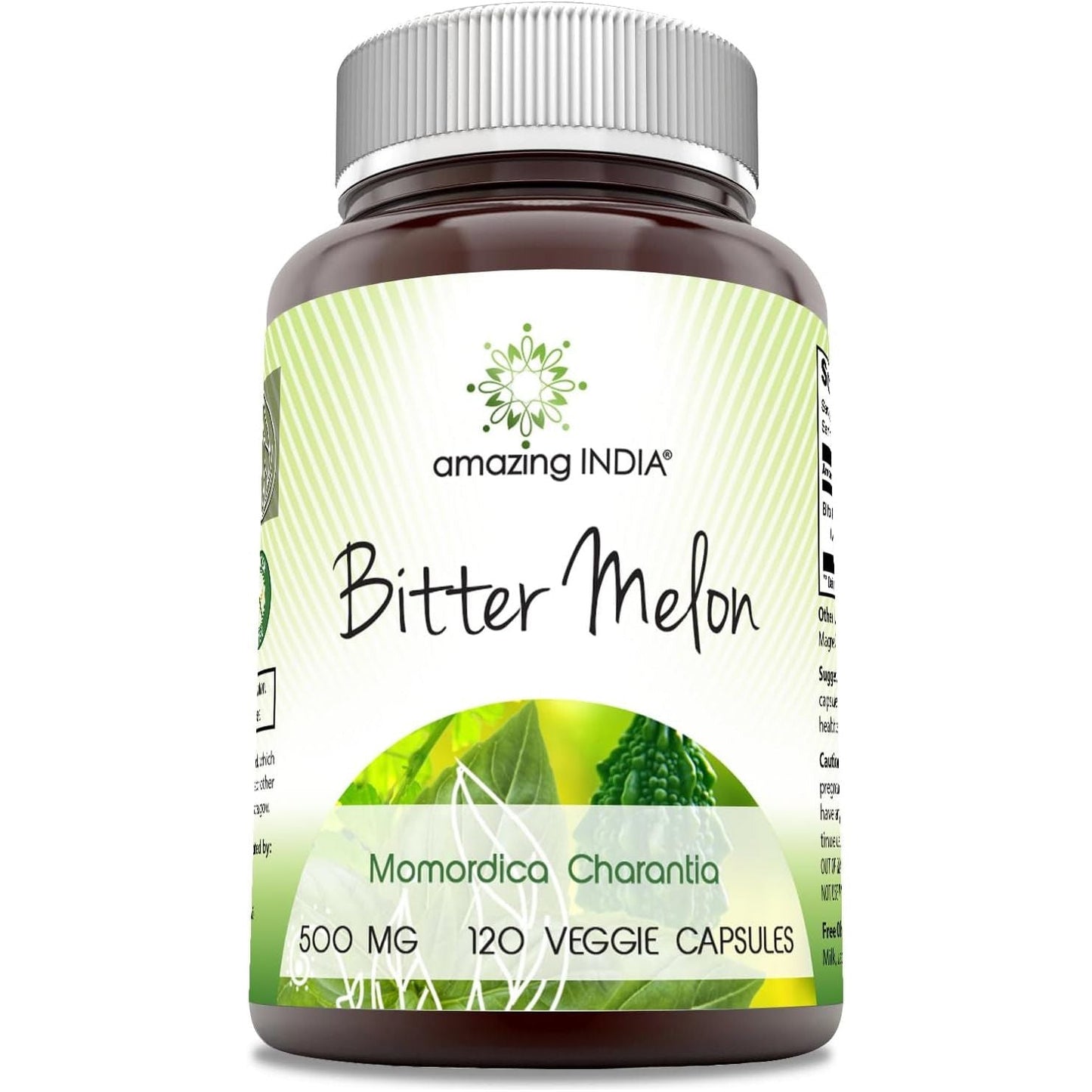 Amazing India Bitter Melon 500 Mg 120 Veggie Capsules Supplement | Non-Gmo | Gluten Free