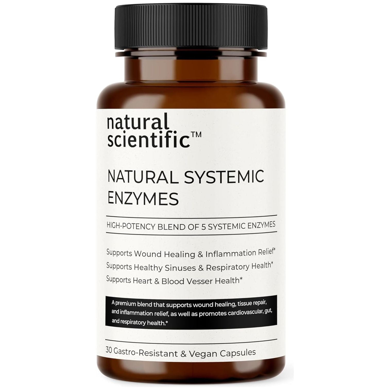 Natural Systemic Enzymes - Proteolytic Enzymes for Inflammation - 30 Capsules