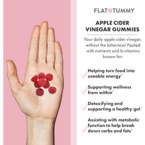 Flat Tummy Apple Cider Vinegar Gummies, 60 Count – Detox, Support Gut Health