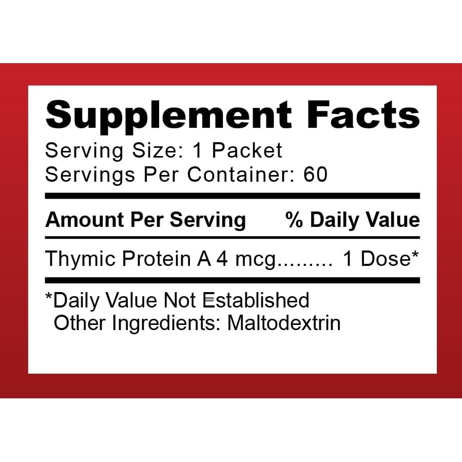 4 Mcg Thymic Protein a (TPA) Powder - Immune Regulation and Support Supplement - 60 Packets