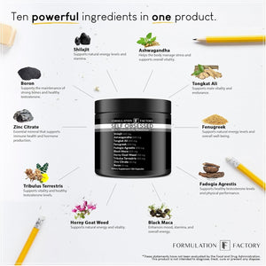 Self Obsessed 10 in 1 Masculinity Maximizer Supplement, Muscle Growth, Energy Management, Drive, Strength, Recovery 1-Month Supply
