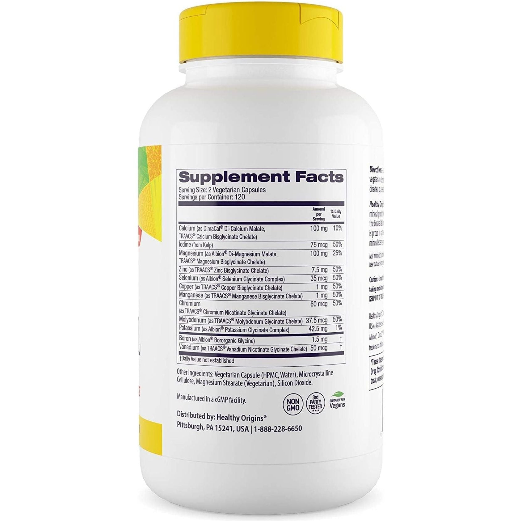 Healthy Origins Chelated Multi Mineral - Chelated Trace Minerals Supplement with Selenium, Iodine, Magnesium & More 240 Veggie Capsules