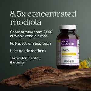 New Chapter Rhodiola Force 300Mg for Mental Focus & Stamina, Endurance + Mood Support + Stress Adaptogen - 30 Count