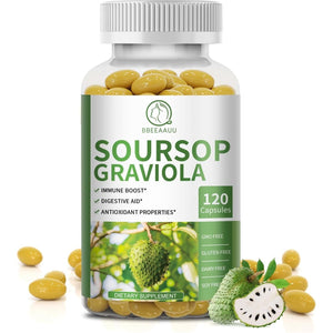 Soursop Graviola Capsules with Kelp, for Cell Regeneration, Enhances Immunity, Digestive Support 120 Counts