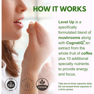 Life Happns Level up Energy and Focus Supplement 90 Capsules