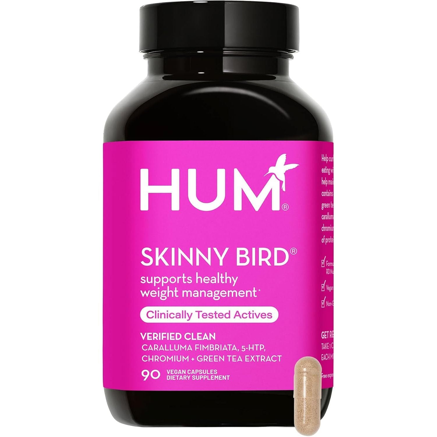 HUM Skinny Bird - Appetite Suppressor for Women with Caralluma, Chromium, 5 HTP + Green Tea Extract (90 Capsules)