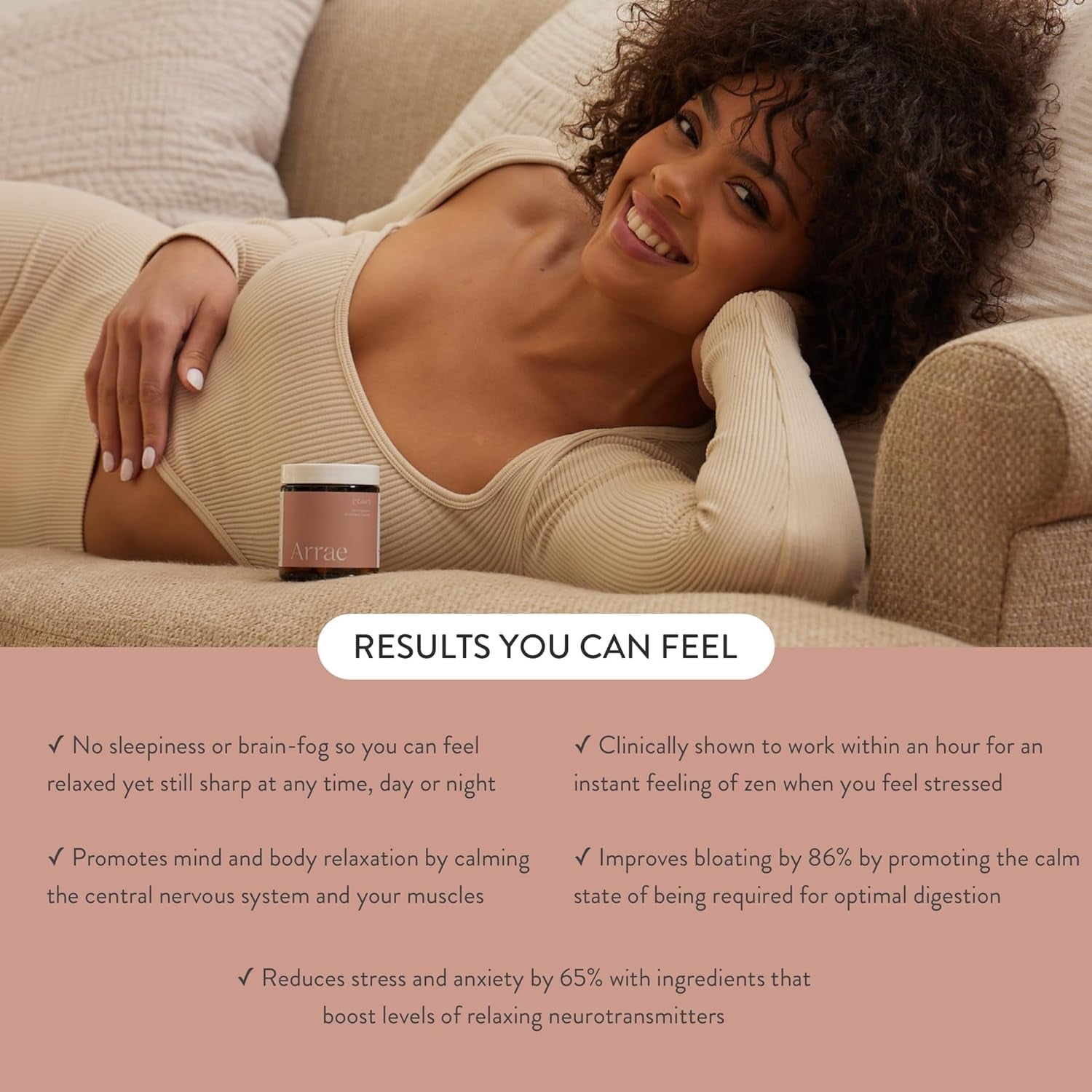 Arrae Calm Cortisol Manager - 60 Stress & Panic Relief Capsules