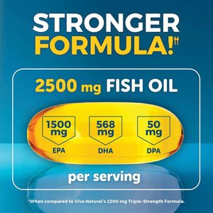 Omega 3 Fish Oil Supplement for Women and Men - 2500 Mg - 180 Softgels