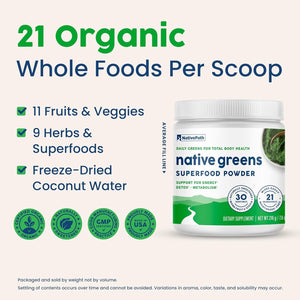 Nativepath Native Greens Superfood Powder - 30 Servings