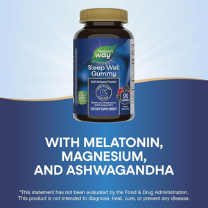 Nature’S Way Sleep Well Gummies for Adults with Melatonin Ashwagandha and Magnesium