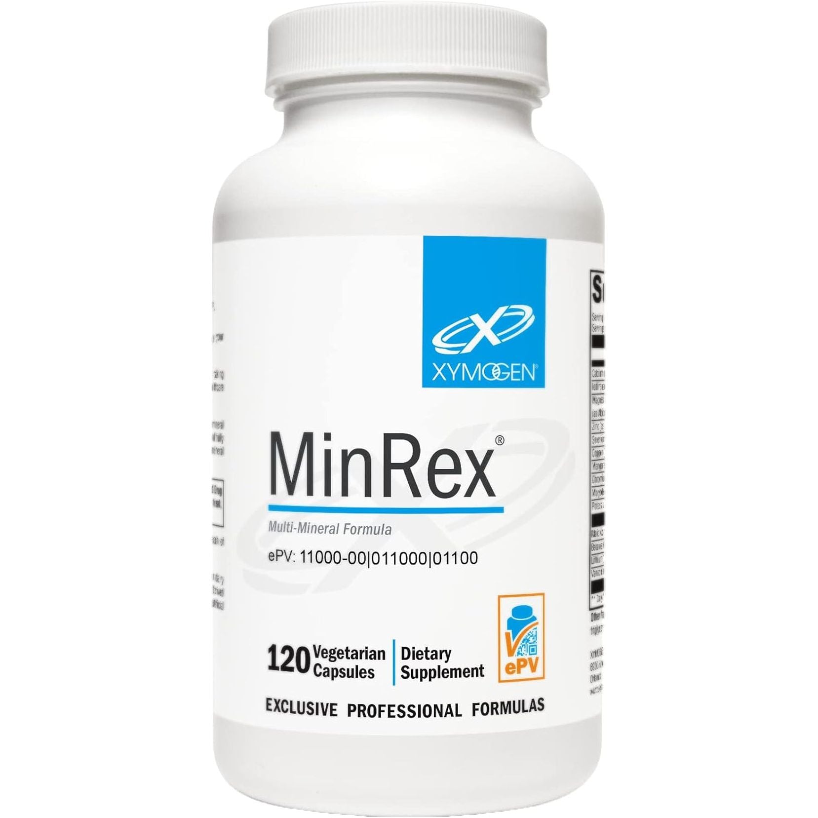 XYMOGEN Calcium, Magnesium Zinc Minrex Multi-Mineral Supplements - 120 Capsules