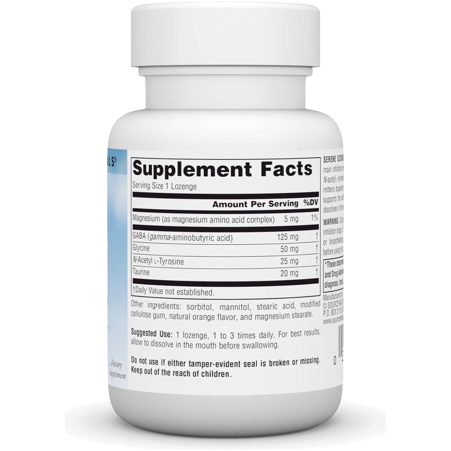 Source Naturals Serene Science GABA, 125 Mg, Orange Flavored* - 30 Tablets