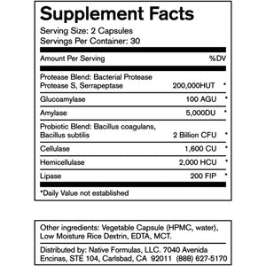 Restore 3 Proteolytic Enzyme & Spore Probiotic Blend Supplement - 60 Capsules