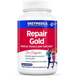 Enzymedica, Repair Gold, Supports Recovery and Helps Relieve Joint and Muscle Discomfort, 120 Count