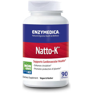 Enzymedica, Natto-K, Nattokinase Supplement, Promotes Heart Health & Circulation, 90 Count