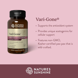Nature'S Sunshine Vari-Gone, Supports Circulation for Vein Health, Strength, and Function 90 Capsules