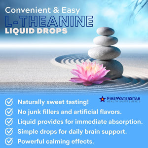 FWS L Theanine Liquid Drops, 200Mg - Helps to Promote Calmness, Relaxation, Improved Mood, Restful Sleep, for Adults and Kids