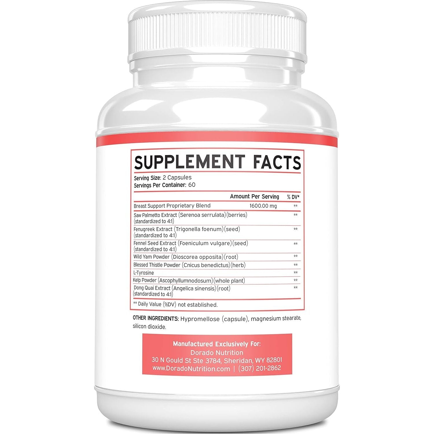 DORADO NUTRITION Breast Support Pills for Women - Boob & Bust Support Supplement (120 Vegan)