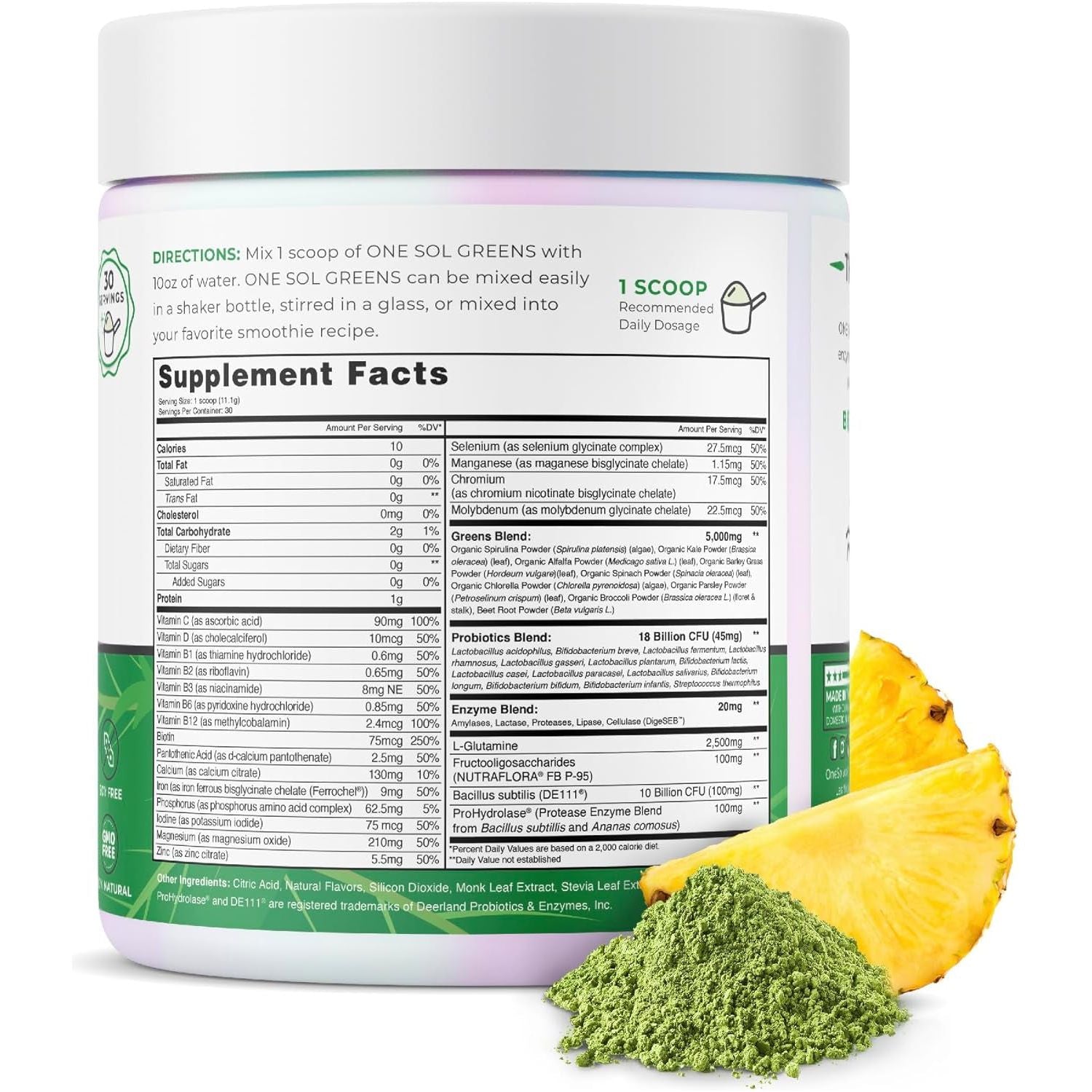 One Sol Greens, Super Greens Powder to Reduce Bloating & Improve Gut Health