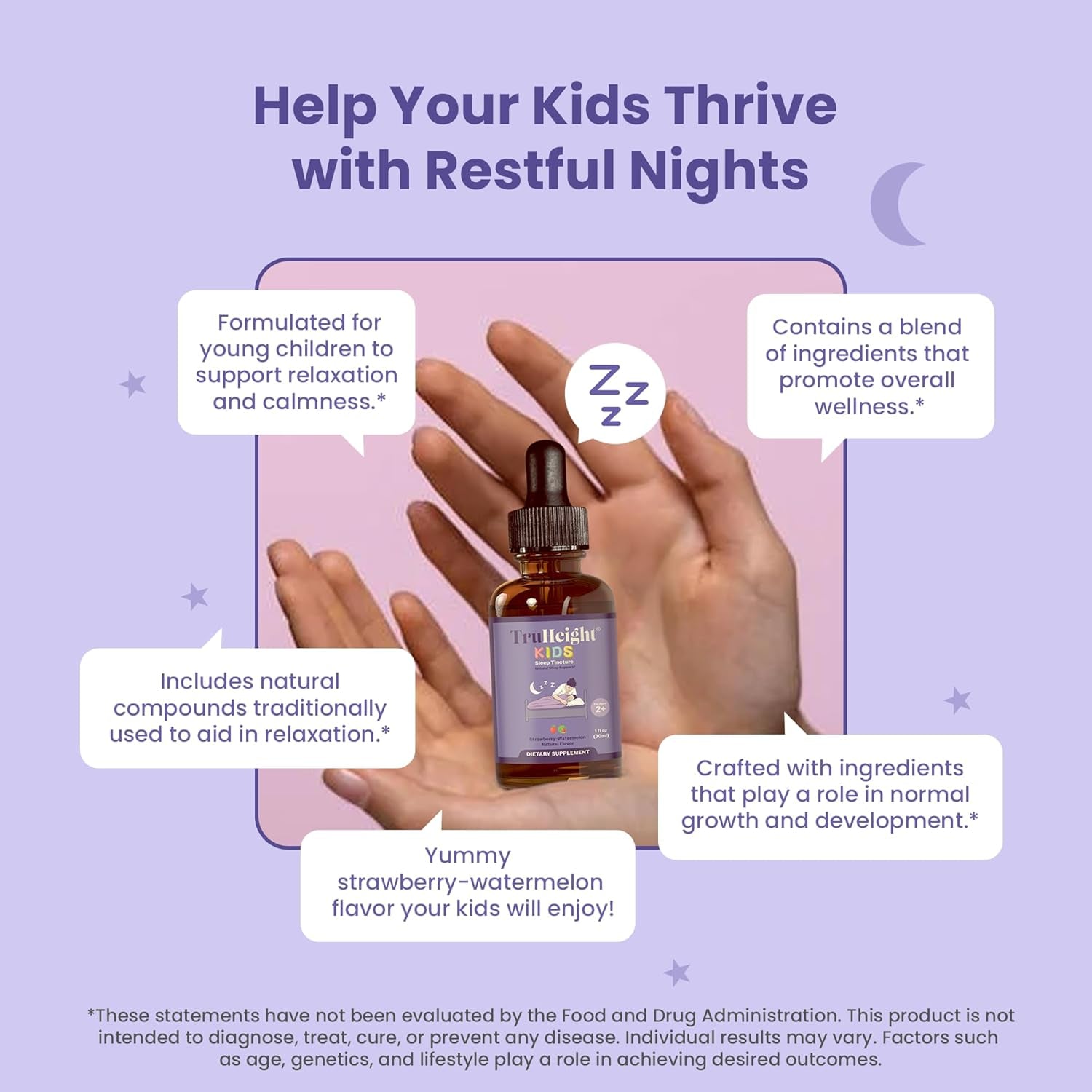 Truheight Kids Sleep Tincture Ages 2+ Babies, Toddlers & Kids Natural Sleep Aid
