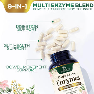 Digestive Enzymes with Probiotics - Probiotic Multi Enzymes for Digestive Health and Bloating Relief 120 Capsules
