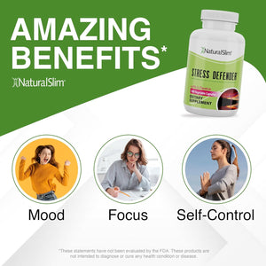 Naturalslim Stress Relief Supplement - High Cortisol Reducer, Control Cravings, Sleep & Metabolism Support 180 Vegetable Capsules