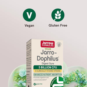 Jarrow Formulas Jarro-Dophilus Digest Sure Tablets, (5 Billion CFU) for Immune Support, 30 Day Supply