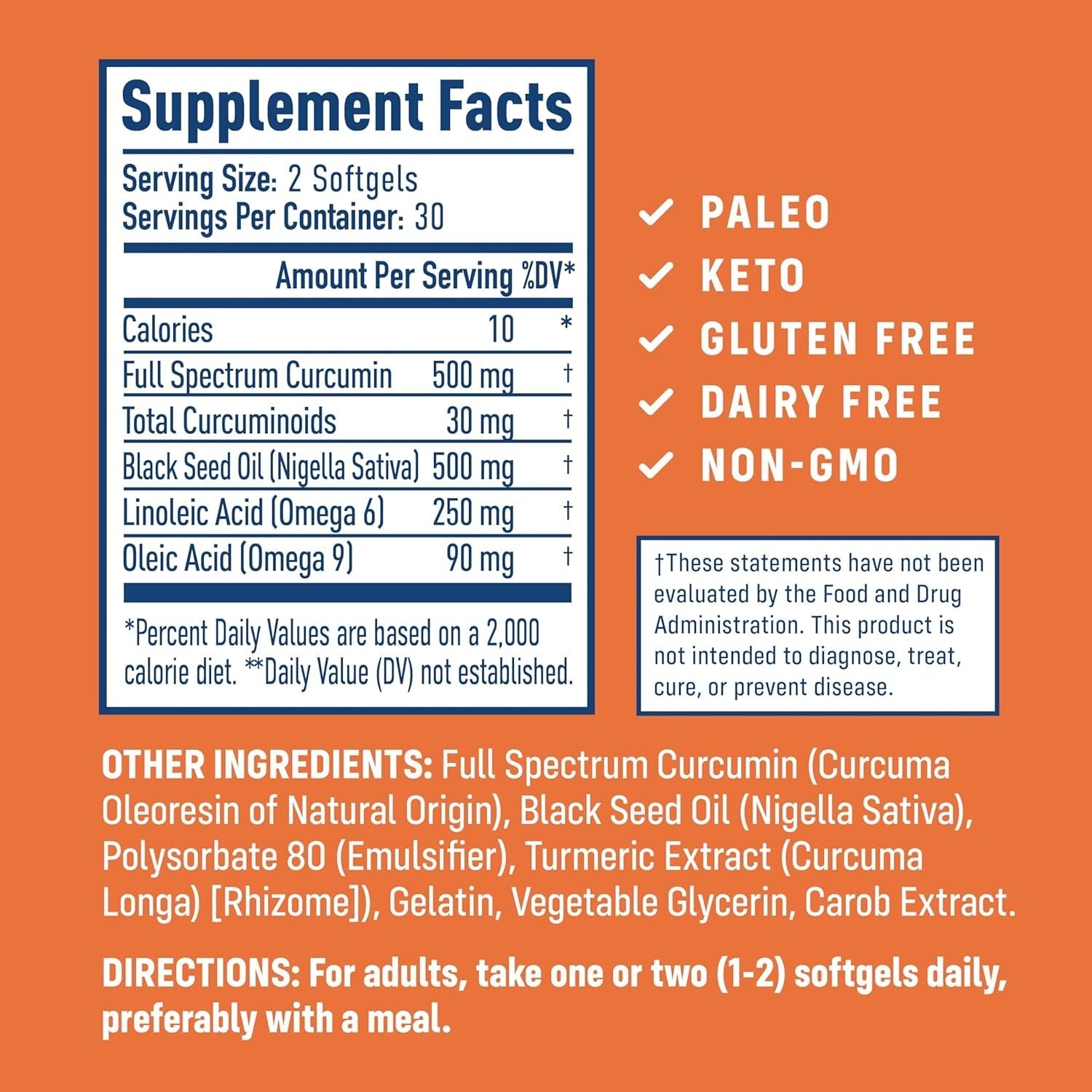 Nativepath Turmeric Curcumin with Black Seed Oil - Advanced Antioxidant & Joint Support Supplement 60 Softgels