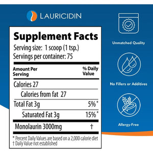 Lauricidin- the Original Monolaurin Supplement- 3000Mg per Serving- 227G per Jar (Essential Immune Support and Gut Health)