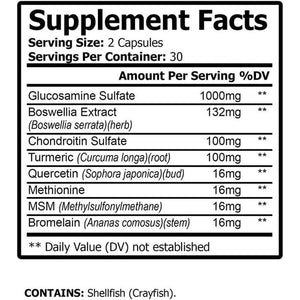 Uscare Joint Support Supplement with Glucosamine, Turmeric, Boswellia, MSM and More for Back, Knees, Hands