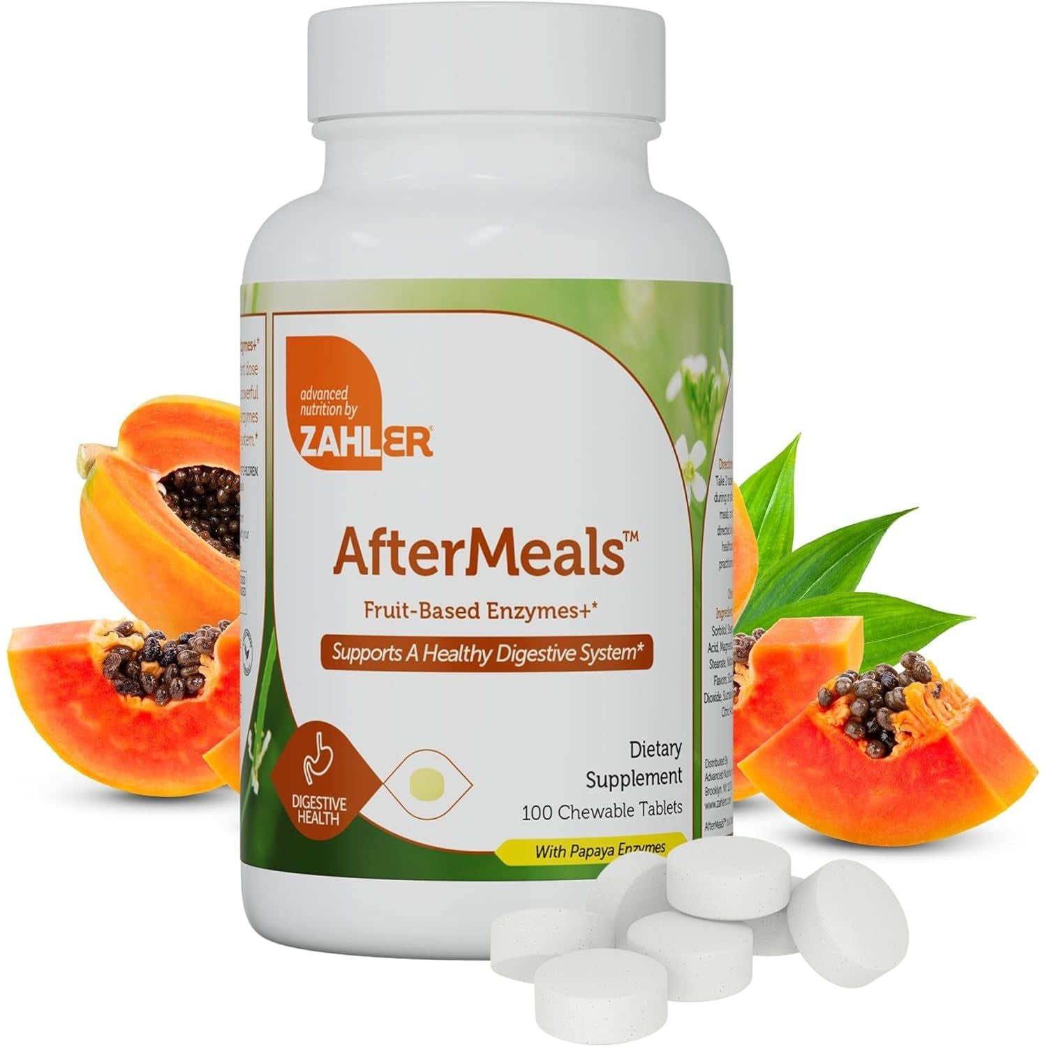 Zahler Aftermeals Digestive Enzymes for Digestion Health - Made in USA (100 Tablets)