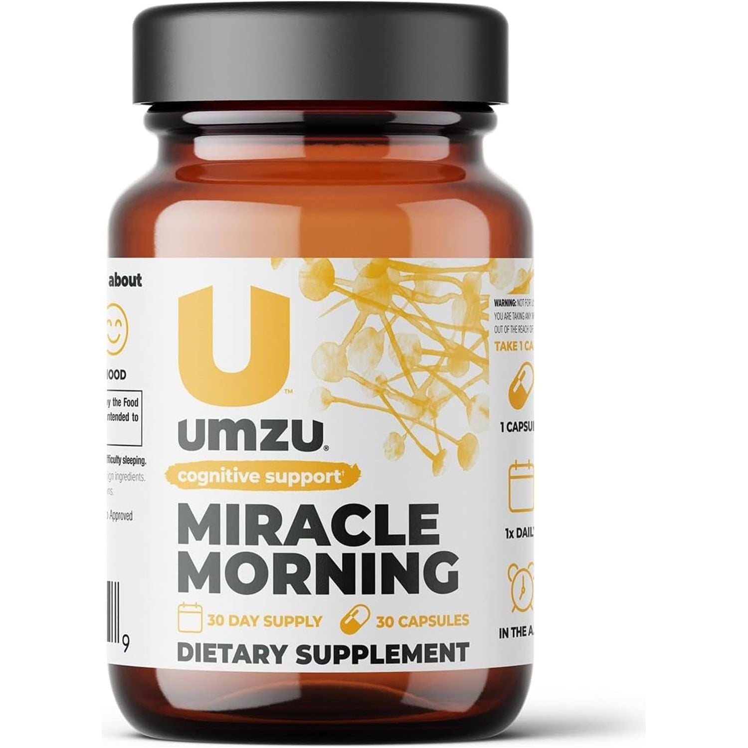 UMZU Miracle Morning Energy Supplement with Caffeine & Energy Enhancers 150Mg (30 Capsules)