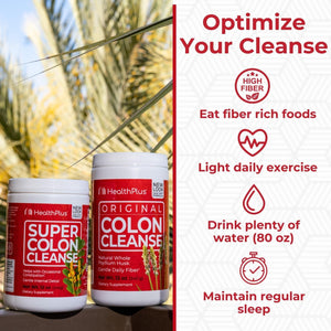 Health plus Super Colon Cleanse - Natural Detox, Digestive Constipation Relief - 12 Oz Powder, 68 Servings