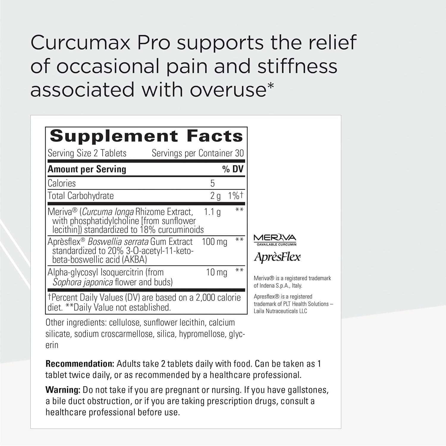 Integrative Therapeutics Curcumax Pro - Movement Support Formula with Meriva Curcumin Extract* - 60 Tablets