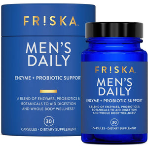 FRISKA Men’S Daily Digestive Enzyme and Probiotics Supplement 30 Capsules